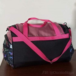 Różowo-czarna torba podróżna - praca testerki FB @GuciioBags