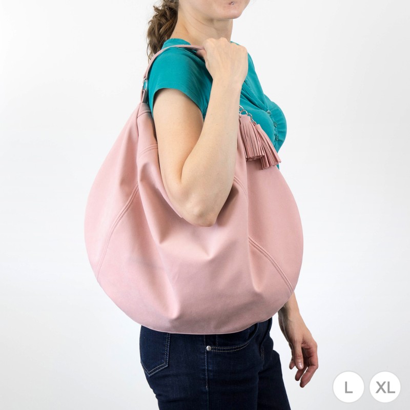 Torebka Pola - wykrój na torebkę worek w dwóch rozmiarach. Tutorial jak uszyć torebkę worek zapinaną na zamek.