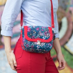 Torebka Flora w rozmiarze S, torebka z ozdobną klapką - wykrój krawiecki oraz tutorial