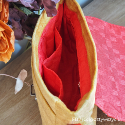 Torebka Flora uszyta przez testerkę wykroju FB/IG: @oztywszyciu