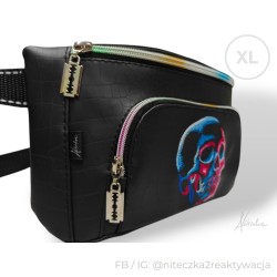 Nerka Hugo w rozmiarze XL uszyta z czarnej ekoskóry przez testerkę wykroju @niteczka2reaktywacja