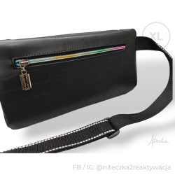 Nerka Hugo w rozmiarze XL uszyta z czarnej ekoskóry przez testerkę wykroju @niteczka2reaktywacja