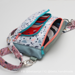 Nerka Hugo w rozmiarze XL wykonana z ekoskóry w połączeniu z welurem tapicerskim, uszyta przez testerkę wykroju @betaartpl