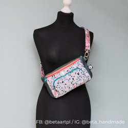 Nerka Hugo w rozmiarze XL wykonana z ekoskóry w połączeniu z welurem tapicerskim, uszyta przez testerkę wykroju @betaartpl