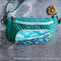 Nerka Hugo w rozmiarze L wykonana z weluru tapicerskiego. Uszyta przez testerkę wykroju @MonaBagTarczyn