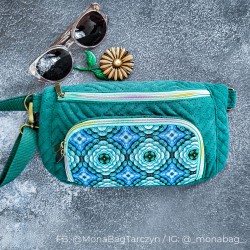 Nerka Hugo w rozmiarze L wykonana z weluru tapicerskiego. Uszyta przez testerkę wykroju @MonaBagTarczyn